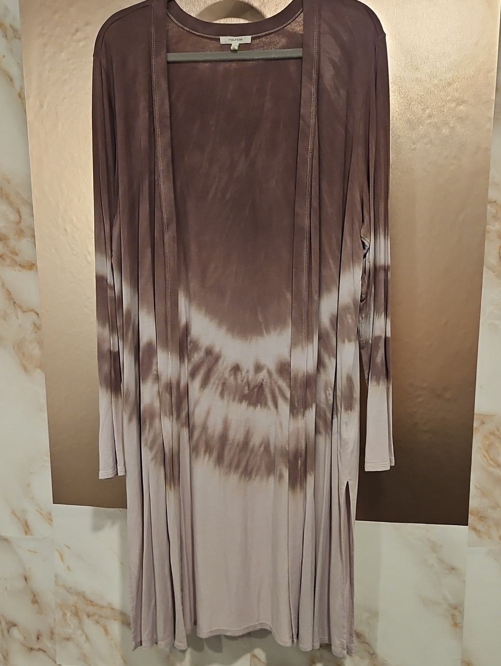 Maurices Dusty Rose Shades Tie-Dye Long Cardigan